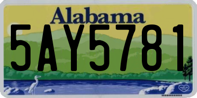 AL license plate 5AY5781