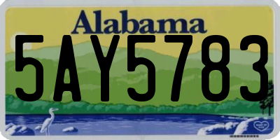 AL license plate 5AY5783