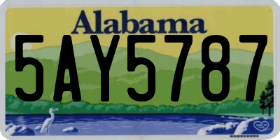AL license plate 5AY5787