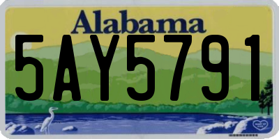 AL license plate 5AY5791