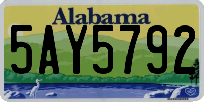 AL license plate 5AY5792