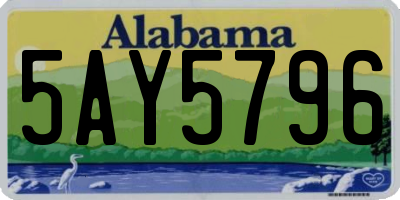 AL license plate 5AY5796