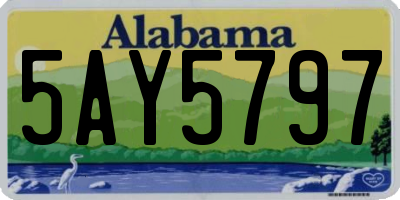 AL license plate 5AY5797