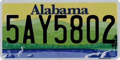 AL license plate 5AY5802