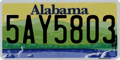 AL license plate 5AY5803