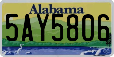 AL license plate 5AY5806