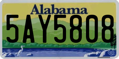 AL license plate 5AY5808