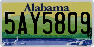 AL license plate 5AY5809