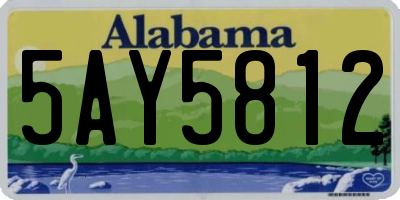 AL license plate 5AY5812