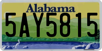 AL license plate 5AY5815