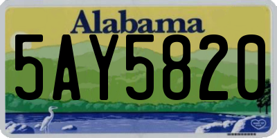AL license plate 5AY5820
