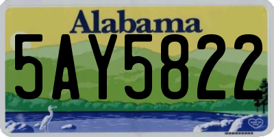 AL license plate 5AY5822
