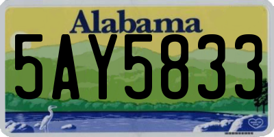 AL license plate 5AY5833