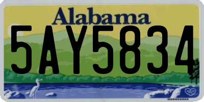 AL license plate 5AY5834
