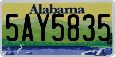 AL license plate 5AY5835