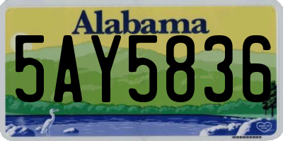 AL license plate 5AY5836