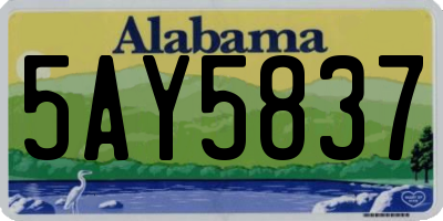 AL license plate 5AY5837