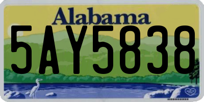 AL license plate 5AY5838