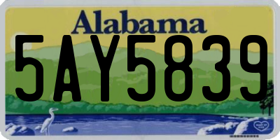 AL license plate 5AY5839