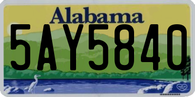 AL license plate 5AY5840