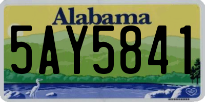 AL license plate 5AY5841