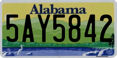 AL license plate 5AY5842