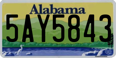 AL license plate 5AY5843