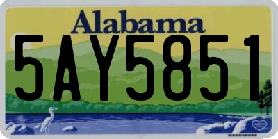AL license plate 5AY5851