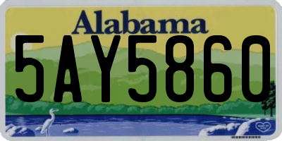 AL license plate 5AY5860