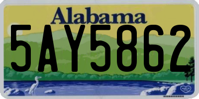 AL license plate 5AY5862