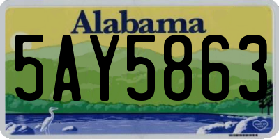 AL license plate 5AY5863