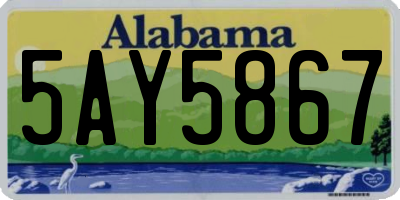AL license plate 5AY5867