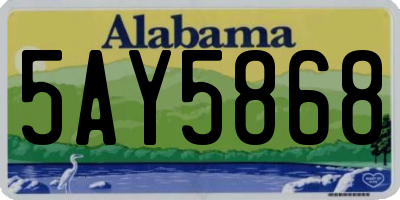 AL license plate 5AY5868