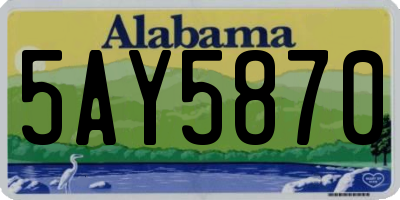 AL license plate 5AY5870