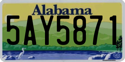 AL license plate 5AY5871