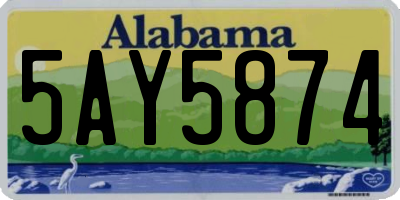 AL license plate 5AY5874