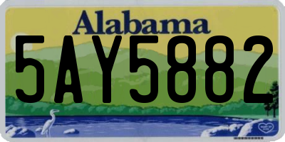 AL license plate 5AY5882