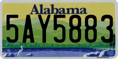 AL license plate 5AY5883