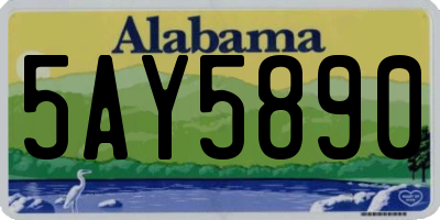 AL license plate 5AY5890