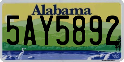 AL license plate 5AY5892