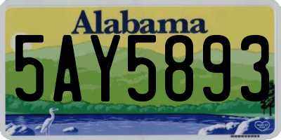 AL license plate 5AY5893