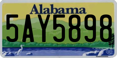 AL license plate 5AY5898