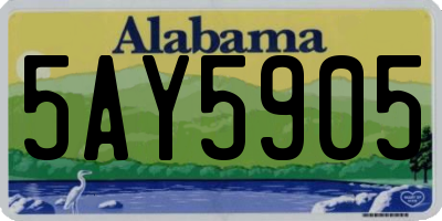 AL license plate 5AY5905