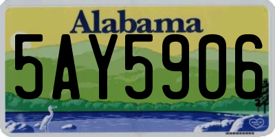 AL license plate 5AY5906