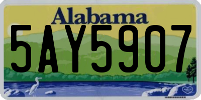AL license plate 5AY5907
