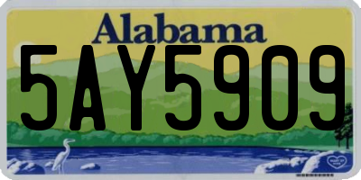 AL license plate 5AY5909