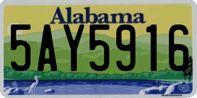 AL license plate 5AY5916