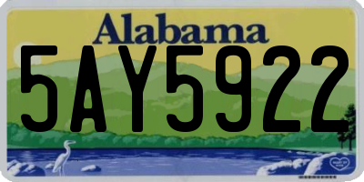 AL license plate 5AY5922