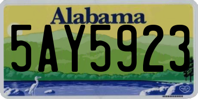 AL license plate 5AY5923