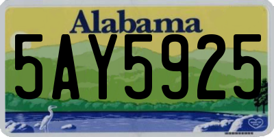 AL license plate 5AY5925